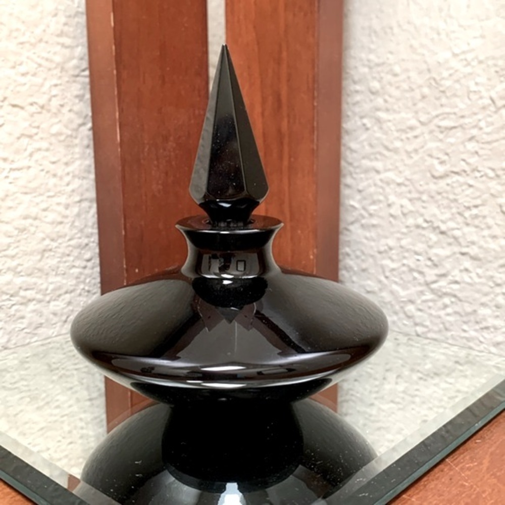 🔹Mid Century Art Deco Style  Black Glass Perfume Bottle.